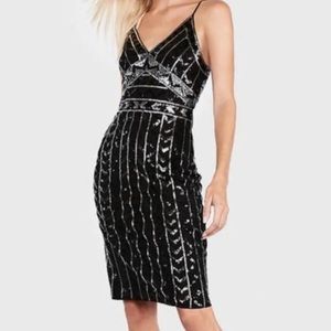 Express Black sequin cocktail evening dress